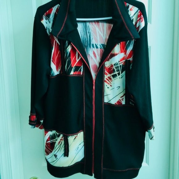 A multi-colored casual jacket with a zippered front, size IX, Picadilly Fashions - Picture 1 of 9
